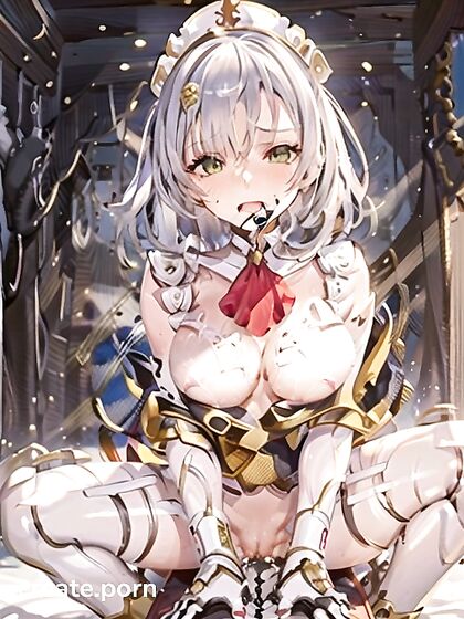 Steamy-mouthed Beauty Poses Seductively with Arm Bent Back in Hot Hentai Action