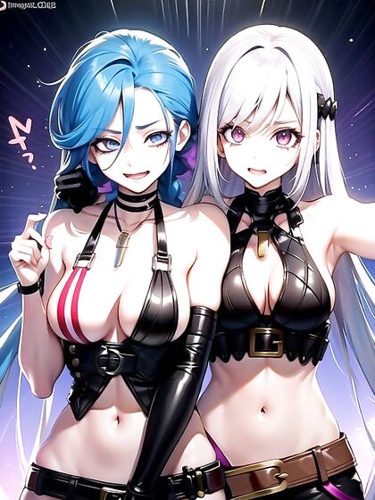 Jinx from League of Legends Gets Her Cheeks Pinched in naughty hentai Fun
