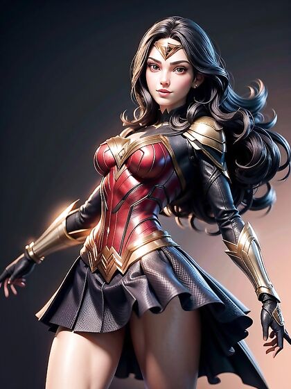 Wonder Woman's Skirt Flies Up in Juicy Hentai Action