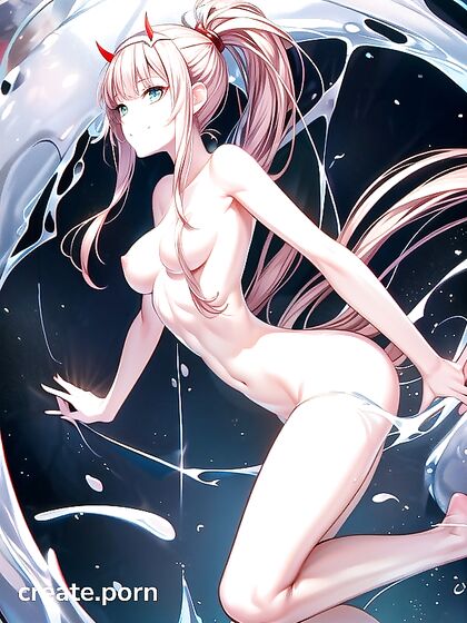 Ponytailed Beauty Splashes in Gleaming Water Droplets for Sensual Hentai Pleasure