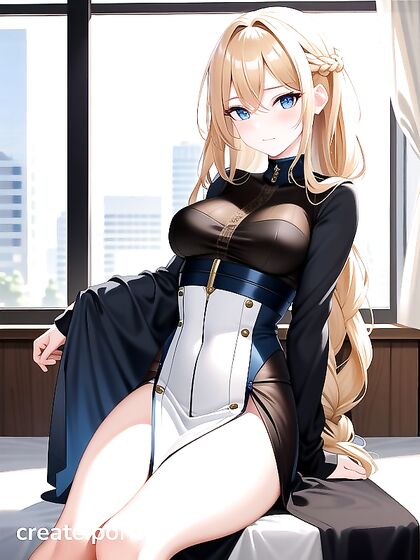 Blonde Beauty with Pale Skin Enjoying Sensual SFW Hentai Pleasure