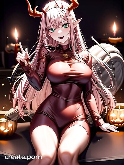 Lustful Bite: Costumed Beauty Spreads Desire on the Bed