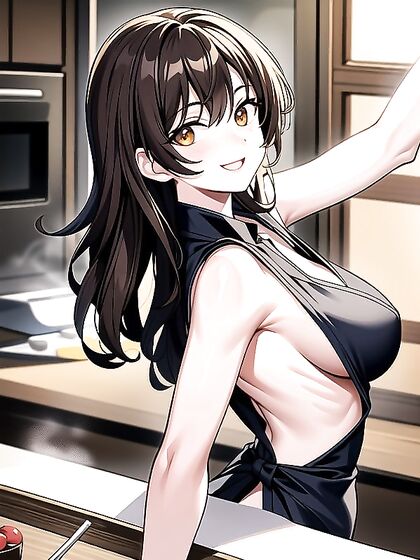 voluptuous beauty with large breasts and brown eyes seduces in steamy hentai scenes