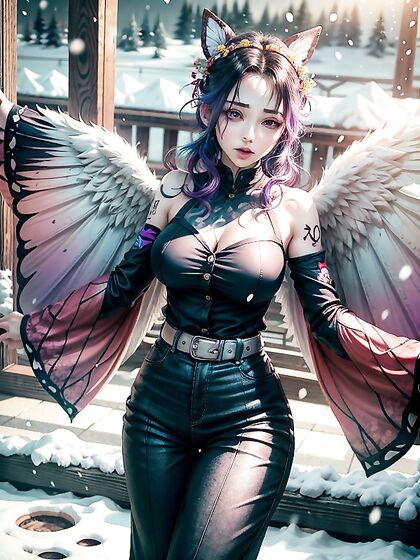 Blue-Haired Beauty with Round Breasts Teased in Seductive Hairstyle Hentai Action