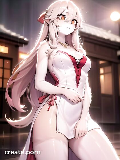 Dark-Skinned Beauty with Red Eyes Enjoys Intense hentai Pleasures in Sakura Garden