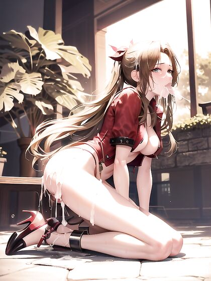 Kneeling in Fishnets for Intense Hentai Pleasure Sessions