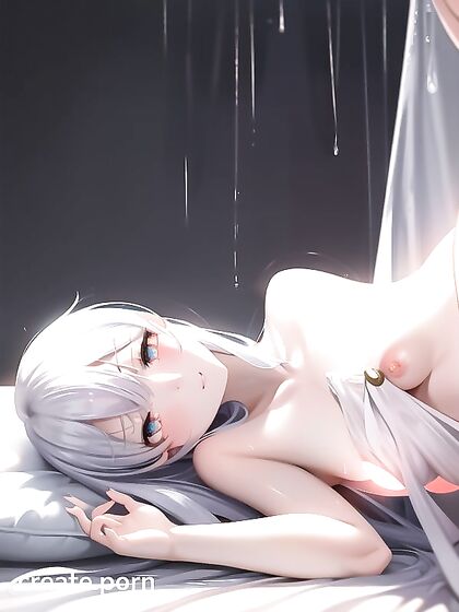 White-Haired Beauty Masturbates in a Snowy Hentai Fantasy