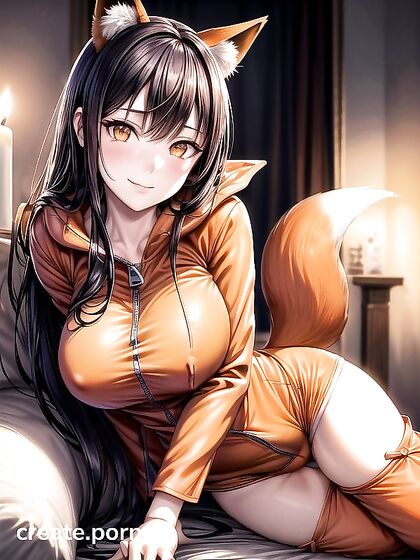 Laid Back in a Playful Fox-Onesie: Erotic Hentai Fantasy Unleashed