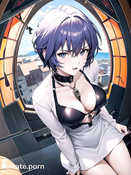 Top Down Church Hentai AI Image with Hands on Hips