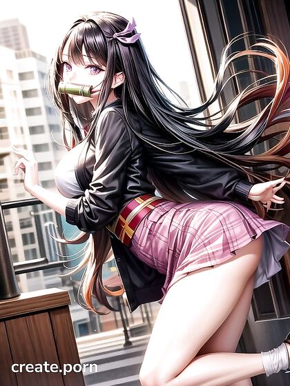 Cute Girl 18+ in School Uniform with Purple Eyes Enjoying Steamy Hentai Action