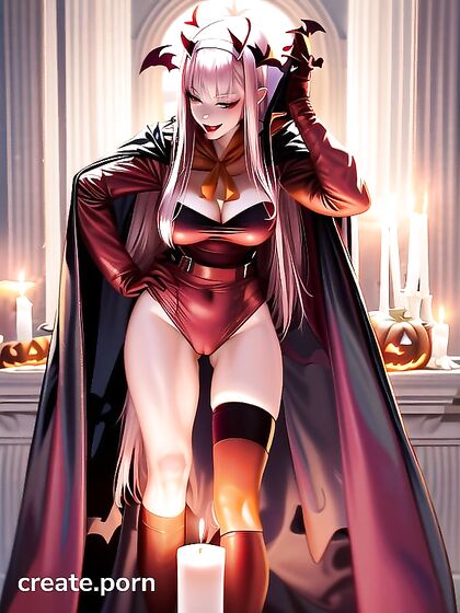 Licking Her Lips, Half-Naked on the Bed, Busty Cosplay Seduction Hentai