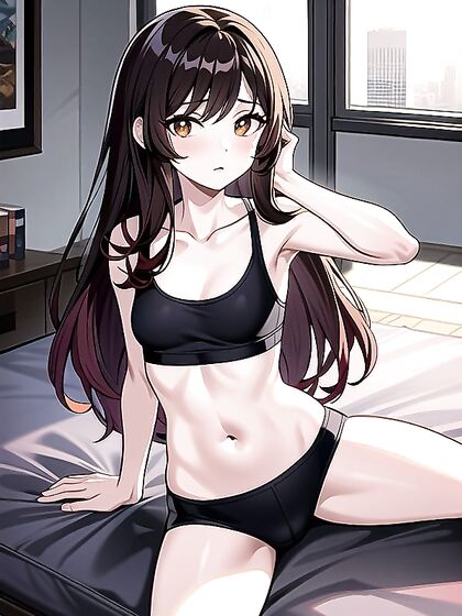 Intense Close-Up of Brown-Eyed Beauty with Large Breasts in Hentai Ecstasy