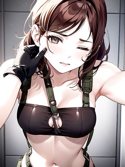 Quiet from Metal Gear Gets Her Cheeks Pinched in Seductive Hentai Action