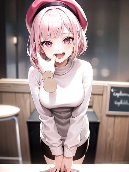 Girl 18+ with Beret andBobcut Enjoying Intense Hentai Pleasure