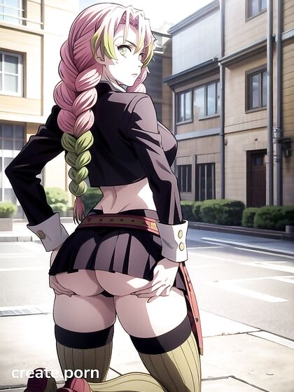 Mitsuri Kanroji from Demon Slayer Shows Off Her Curvy Ass in Waist-Shot Hentai Action