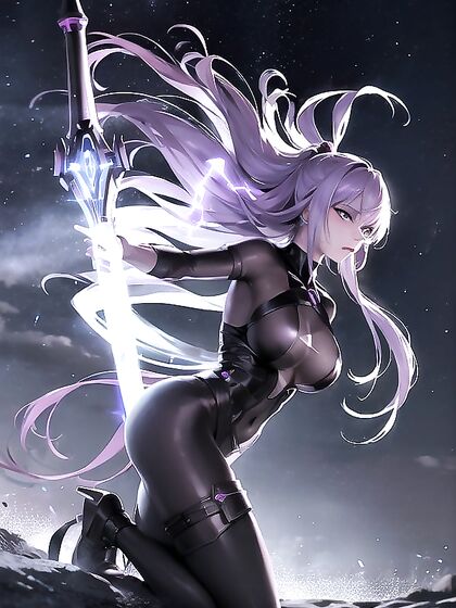 Warrior Engages in Intense Battlefront Action on a Mystical Field