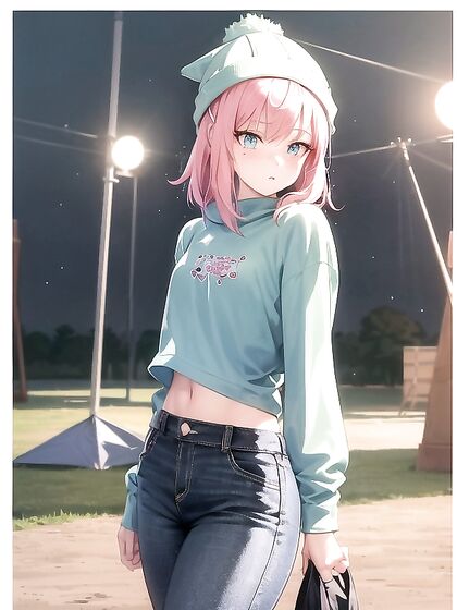 18-Year-Old in Jeans Enjoying Casual Hentai Pleasure