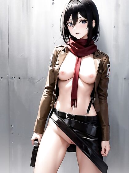 Mikasa Ackerman Strips Down for Steamy Standing Hentai Action