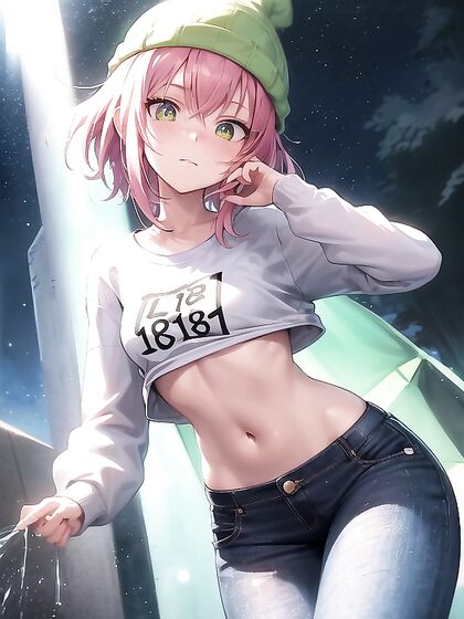 Rainy Night Lust: Glowing-Eyed Beauty with Small Breasts in Erotic Hentai Action