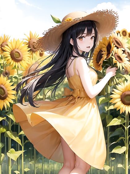 Bouquet of Sunflowers: Seductive Side Views in a Vibrant Sunflower Field Hentai