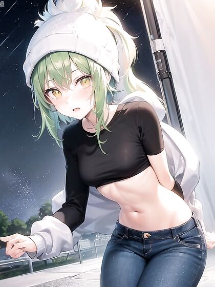 Bobcut Babe in Oversized T-Shirt Gets Tent Pleasure in Hentai AI Action