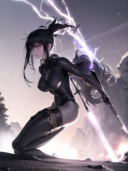 Twilight's Glowing Weapon Unleashed on a Mystical Battlefield Hentai Fantasies