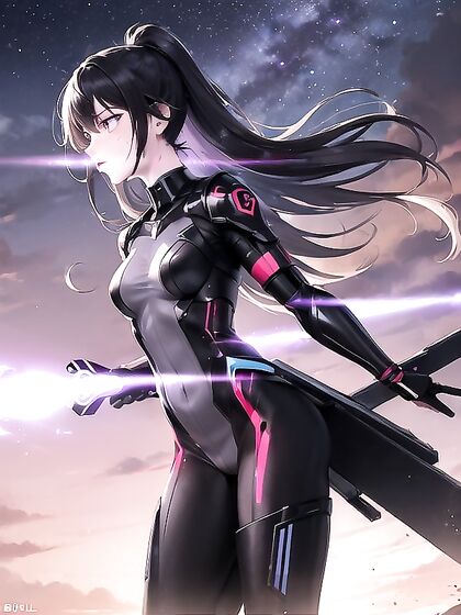 Glowing Weapon Warrior Unleashes Passion in Intense Full Body Hentai Action