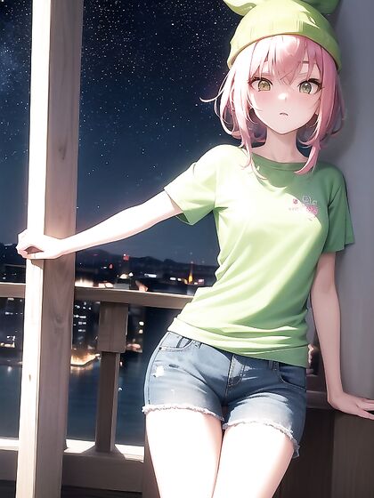 Embarrassed Girl 18+ with Green Eyes Wears Oversized T-Shirt inSTEAMING Hentai Scene
