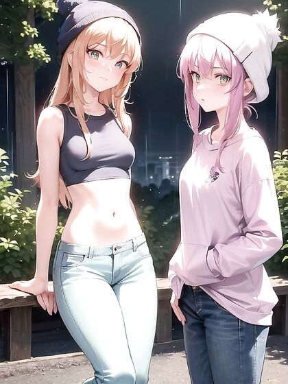 Glowing-Eyed Bobcut Babe in Casual Hentai Action