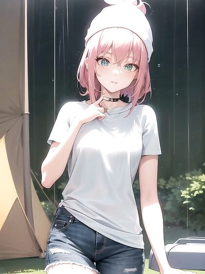 Soaked in Rain - Oversized T-Shirt and Jeans Hentai Pleasure
