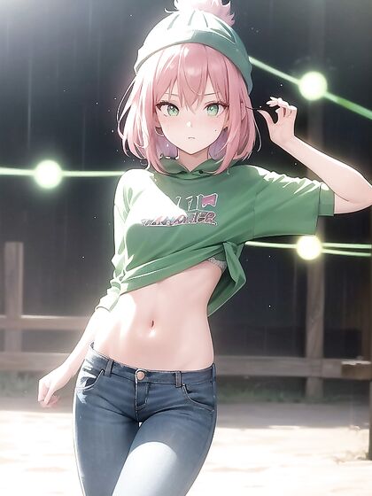 Pale-Skinned Beauty with Freckles Teased in Tight Jeans Hentai AIPorn