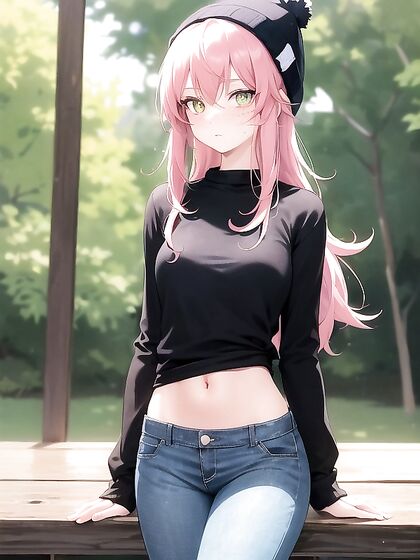 Oversized T-Shirt and Skinny Jeans in Steamy Hentai AI Image