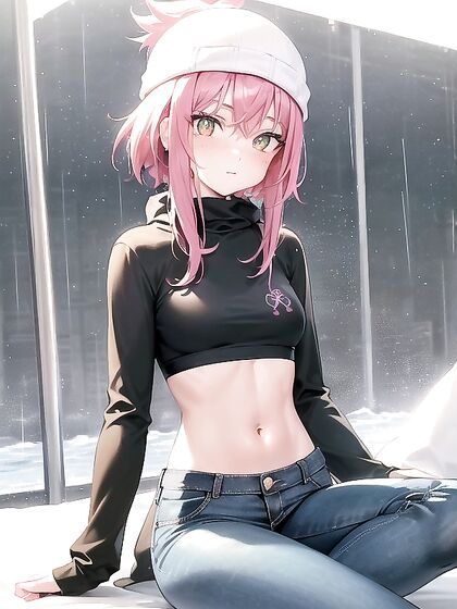 Pink-Haired Beauty in Stockings and Green Eyes Dazzles in Hentai AI Porn
