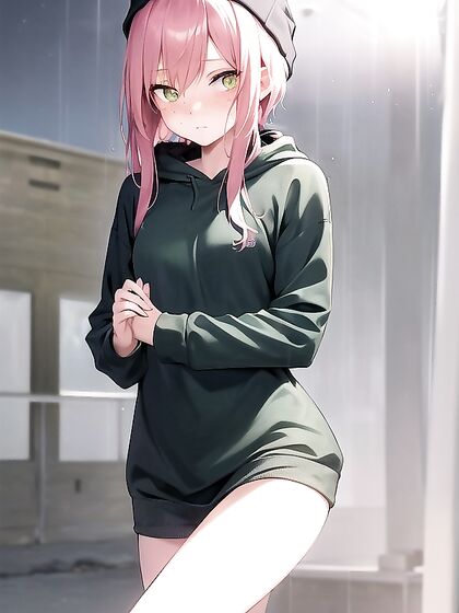 Pale-Skinned Beauty with Small Ass Enjoying Rainy Day Hentai Pleasure
