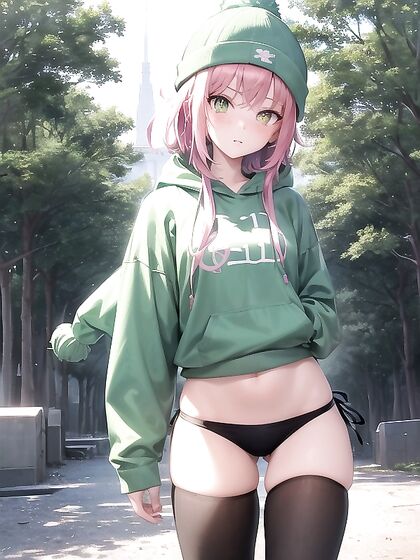 Glowing-Eyed Beauty with Small Breasts Dressed in Green for Steamy Hentai Action