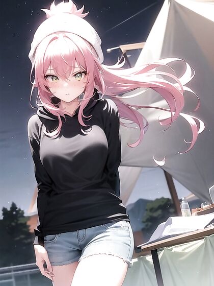 Fit Girl 18+ with Glowing Eyes and Pale Skin Seduces in hentai AI Action