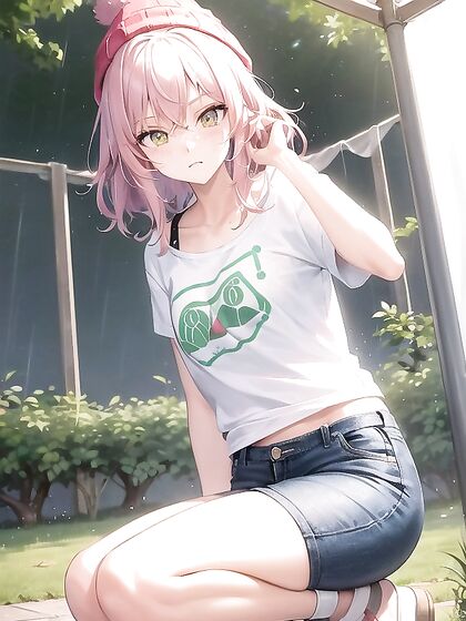 18-Year-Old Night Seduces in Oversized T-Shirt for steamy Hentai Pleasure