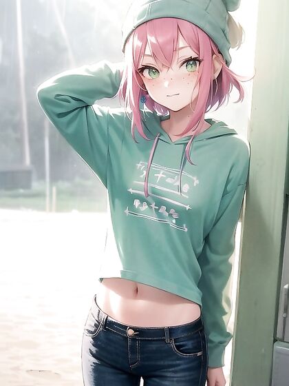 Pale-Skinned Beauty in Yoga Pants Gets Drenched in Rainy hentai Action