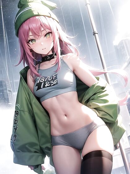 Pale-Skinned Beauty in a Fit Hoodie Takes Pleasure in Anime Ecstasy