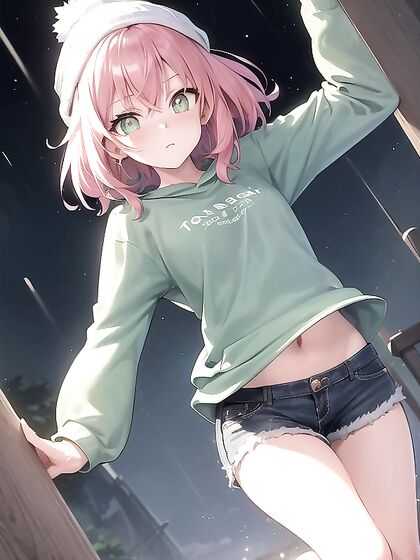 Freckled Girl 18+ in Oversized T-Shirt and XL Hoodie for Steamy Hentai Fun