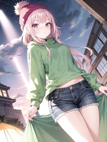 Green-Eyed Girl 18+ in Oversized Hoodie Gets Embarrassingly Pleasured in Hentai AIPorn
