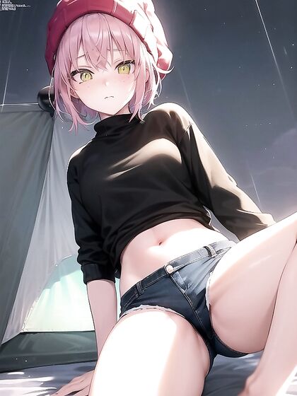 18-Year-Old Pink-Haired Cutie Wearing a Beanie in Seductive Hentai Action