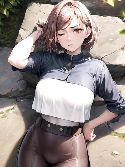 Nobara Kugisaki's Sad Expression Enhances Her Massive Ass in Steamy Hentai Scenes