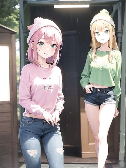 Teen 18+ in Retro 90s Green Outfit Explodes into Ecstatic Hentai Pleasure