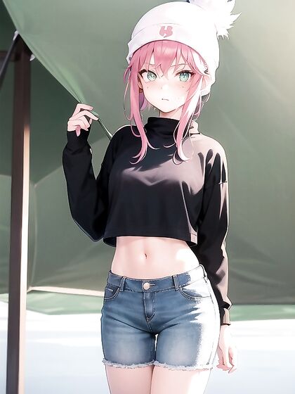 Pastel-Colored Pink-Haired Beauty in Casual Hentai Action