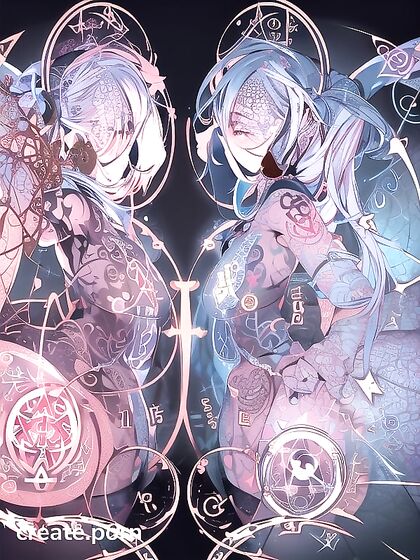 Twins Girl 18+s Cast Spell with Matching Tattoos for Erotic Hentai Adventures