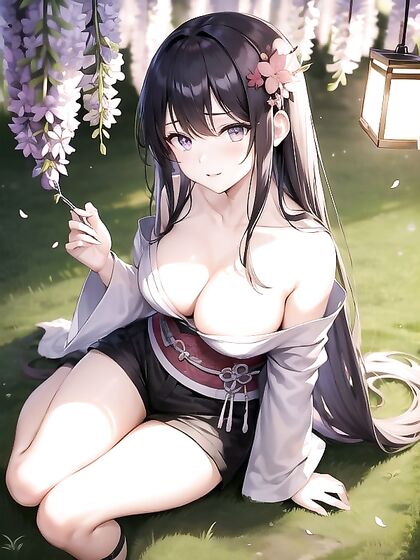 Hinata Enjoying Intimate Moments Under Blooming Cherry Blossom Trees