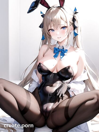 Asuna from Blue Archive in Blonde Bunny Outfit for Steamy Navel Hentai Fun