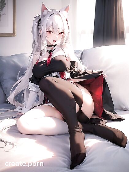 White-Haired in Uniform Reaches Intense Hentai Orgasms