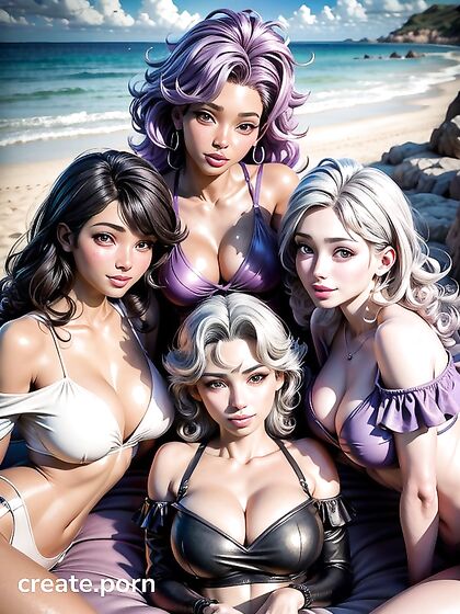 Ash-Haired Beauty Enjoys Steamy Beach Action in Hentai AIPorn